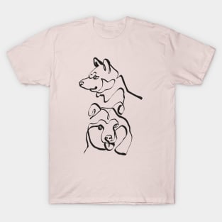 Abstract Line Shiba Inu T-Shirt